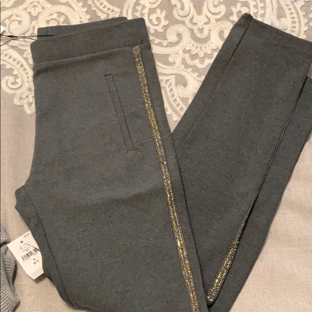ZARA gray stretch pant with sequins